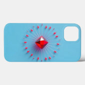 レッドダイヤモンドパターンモバイル Case-Mate iPhoneケース (裏面 (横))