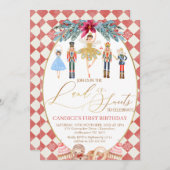 レッドダイヤモンドランド・オブ・スイーツくるみ割り誕生日 招待状 (正面/裏面)