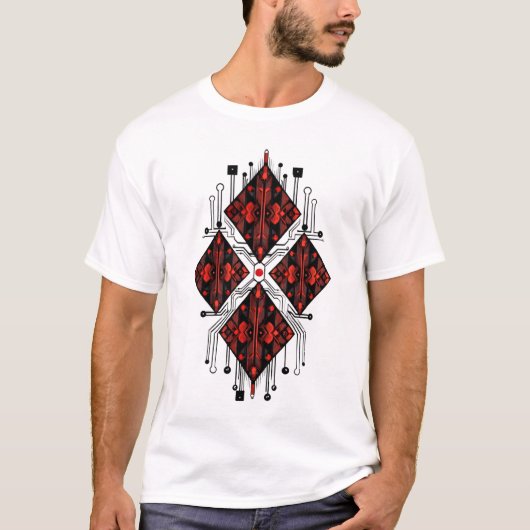 レッドダイヤモンド回路 Tシャツ (正面)
