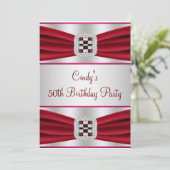 レッドダイヤモンド50番目の誕生日招待状 招待状 (スタンド正面)