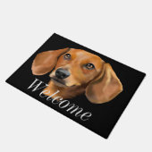 レッドダシュント犬 ドアマット (アングル)