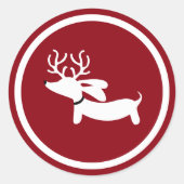 レッドダシュンドウィナードッグ封筒用シール ラウンドシール (正面)