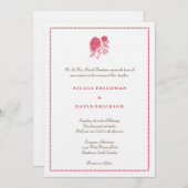 レッドダシンプルリア結婚式招待状 招待状 (正面/裏面)