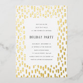 レッドダッシュリーゴールデンホリデーパーティー金ゴールド 箔招待状 (正面)