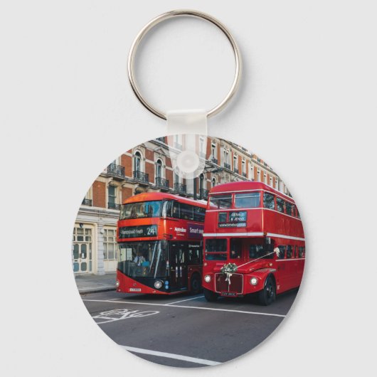 レッドダブルデッカーバス キーホルダー (正面)