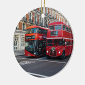 レッドダブルデッカーバス セラミックオーナメント (左)