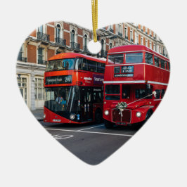 レッドダブルデッカーバス セラミックオーナメント