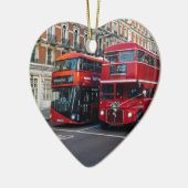 レッドダブルデッカーバス セラミックオーナメント (左)