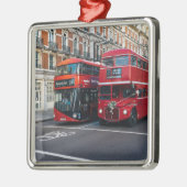 レッドダブルデッカーバス メタルオーナメント (左)