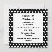 レッドダブルデッカーロンドンバス誕生日招待状 招待状 (裏面)