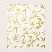 レッドダブルハピネス&金ゴールド結婚バンブズ 名刺 (内部フラット)