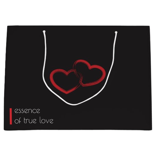 レッドダブルハートラージ抱き枕 ラージペーパーバッグ (正面)