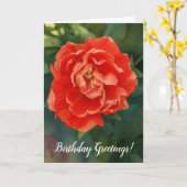 レッドダブルペタルチューリップフラワーアート誕生日カード カード (黄色い花)