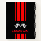 レッドダブルレース🏎ストライプフラッグ付き ノートブック (裏面)