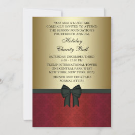 レッドダマスクゴールド ブラックタイ コーポレートパーティー 招待状