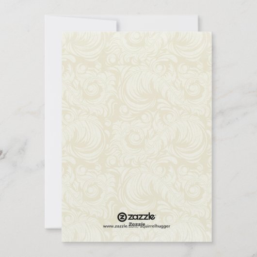 レッドダマスクフラットフォトホリデーカード シーズンカード (裏面)