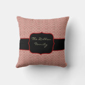 レッドダマスクモノグラム装飾用クッション クッション (裏面)