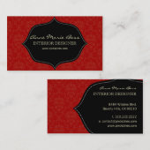 レッドダマスク名刺 名刺 (正面/裏面)