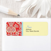 レッドダマスク差出人住所ラベル ラベル (インサイチュ)