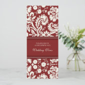 レッドダマスク結婚の誓いの更新招待状 招待状 (スタンド正面)