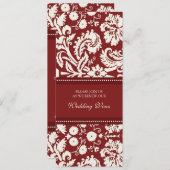 レッドダマスク結婚の誓いの更新招待状 招待状 (正面/裏面)