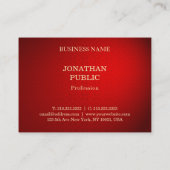 レッドダマスク金ゴールド文字エレガントプロフェッショナルテンプレート 名刺 (裏面)