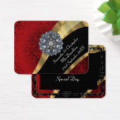 レッドダマスク金ゴールド結婚式の引き出物感謝していユーラベル (デスク)