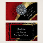 レッドダマスク金ゴールド結婚式の引き出物感謝していユーラベル (正面&裏面)