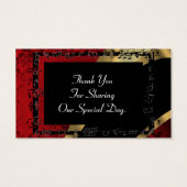 レッドダマスク金ゴールド結婚式の引き出物感謝していユーラベル (裏面)