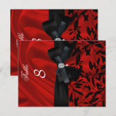 レッドダマスコブラックテーブル番号座席座席表 ポストカード (正面/裏面)