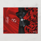 レッドダマスコブラックテーブル番号座席座席表 ポストカード (裏面)