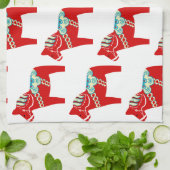 レッドダラホースキッチンタオル キッチンタオル (折り畳み)