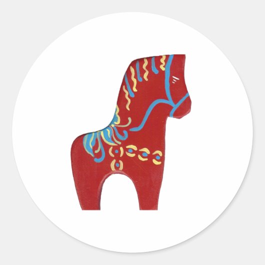 レッドダラホースステッカー ラウンドシール (正面)