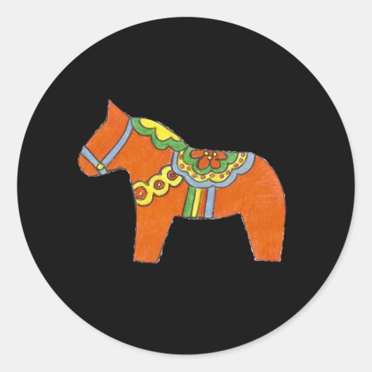 レッドダラホースステッカー ラウンドシール (正面)