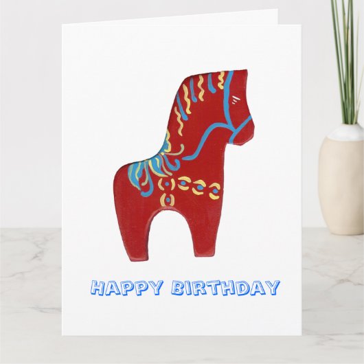 レッドダラホース誕生日カード カード (正面)