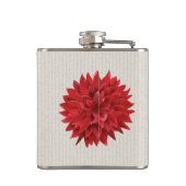 レッドダリアウォーターカラーイラストレーション フラスク (裏面)