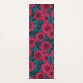 レッドダリアガーデン/ブルー離れの ヨガマット (正面)