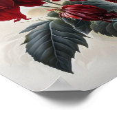 レッドダリアスフラワーアートプリントポスター ポスター (角)