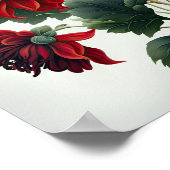 レッドダリアスフラワーアートプリントポスター ポスター (角)