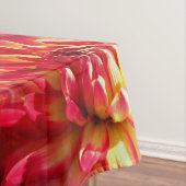 レッドダリアフラワー抽象芸術自然パターン テーブルクロス (インサイチュ)