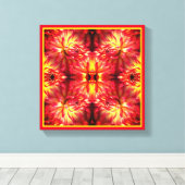 レッドダリアフラワー抽象芸術自然 キャンバスプリント (インサイチュ (ウッドフロア))