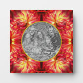 レッドダリアフラワー自分の写真を作成 フォトプラーク (正面)