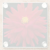 レッドダリア開花オンブラックフローラ ガラスコースター (裏面)