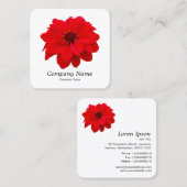 レッドダリア – 白 スクエア名刺 (正面/裏面)