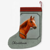 レッドダンチェスナッツソレルウェスタンクォーターホース スモールクリスマスストッキング (裏面)