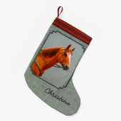 レッドダンチェスナッツソレルウェスタンクォーターホース スモールクリスマスストッキング (正面 (吊り時))