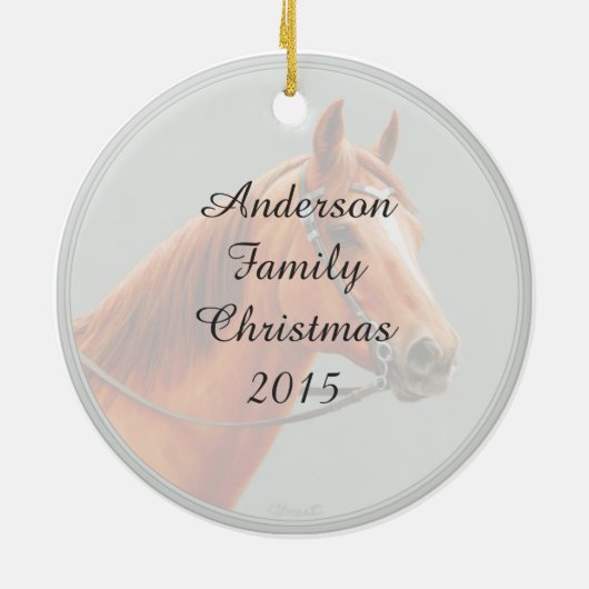 レッドダンチェスナッツソレルウェスタンクォーターホース セラミックオーナメント (裏面)