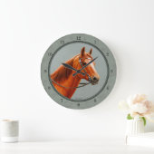 レッドダンチェスナッツソレルウェスタンクォーターホース ラージ壁時計 (ホーム)