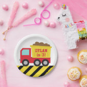 レッドダンプトラック建築ボーイズバースデーパーティー ペーパープレート (パーティー)