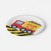 レッドダンプトラック建築ボーイズバースデーパーティー ペーパープレート (アングル)